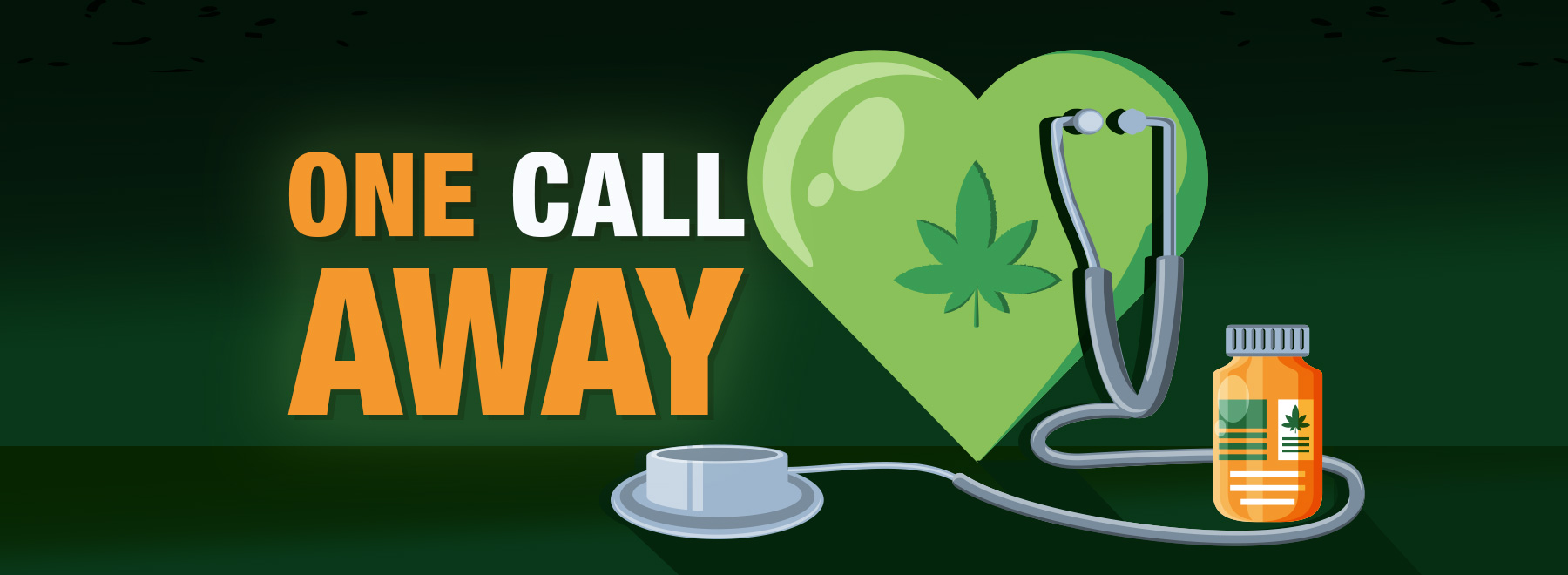A phone icon with a cannabis leaf, highlighting that assistance is available with a simple call.